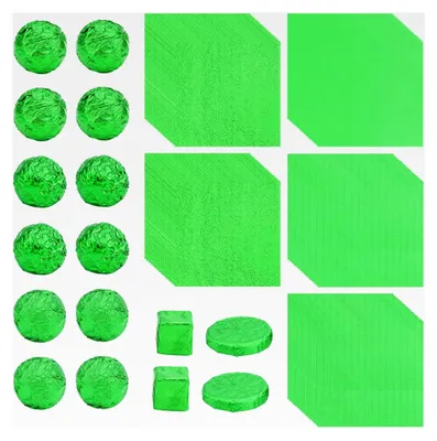 Produktbild von 300 Stück grüne Folien-Süßigkeitenverpackungen, Aluminiumfolie, 10 x 10 cm