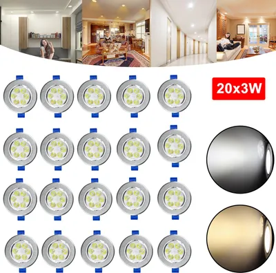 Produktbild von XINZI 20 x 3W LED Einbauleuchte  LED Deckenspot LED Einbauspot LED Spot Einbauleuchten Spotlight LED Deckenstrahler - Warmweiß