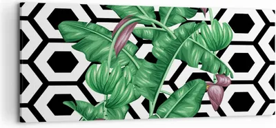 Produktbild von Bild auf Leinwand - Leinwandbild - Blatt Pflanze Blume - 120x50cm - Wand Bild - Wanddeko - Leinwanddruck - Bilder - Kunstdruck - Wanddekoration - Leinwand bilder - Wandkunst - AB120x50-3798