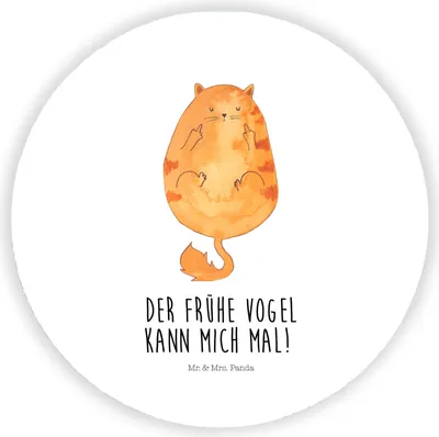 Produktbild von Mr. & Mrs. Panda magnet Katze Frühaufsteher - Weiß - Geschenk, Kühlschrankmagnet, für pinwand, Katzen, Genervt, Tiger, kühlschrank, pinnwand, holzmagnet, Verschlafen