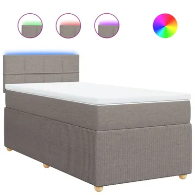 Produktbild von Boxspringbett mit Matratze Taupe 100x200 cm Stoff