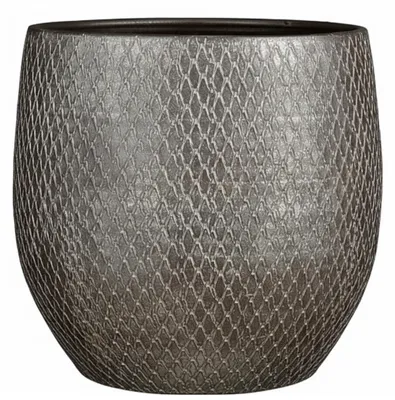 Produktbild von Mica Decorations Blumentopf Madeira - 32x32x32 cm - Terrakotta - Silber