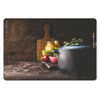 Produktbild von MuchoWow® Mauspad Mousepad Rustikal - Stilleben - Pfanne - Gemüse 27x18 cm - Mousepads - Maus Mat - Pad - Mausunterlage - Büroartikel - Desk Matten
