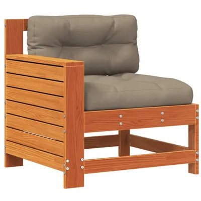 Produktbild von vidaXL Gartensofa mit Armlehne und Kissen Wachsbraun Massivholz Kiefer