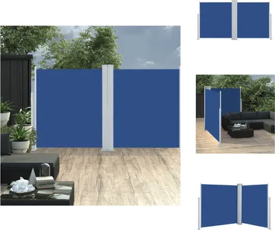 Produktbild von vidaXL Ausziehbare Seitenmarkise Blau 160 x 600 cm - Sonnenschirme & Sonnenschutze