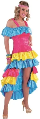 Produktbild von M213177-4-S pink-bunt Damen Brasilien Kleid Samba Kostüm Gr.S