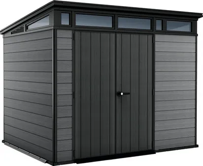Produktbild von Gartenhaus Keter Cortina 9x7 inkl. Fußboden 279 x 218 cm grau Holzoptik