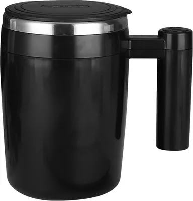 Obrázek produktu pro 380 ml samomíchací šálek s víčkem, automatický magnetický míchací šálek na kávu, elektrický šálek na kávu z nerezové oceli, samomíchací, na kávu, mléko, kakao, horkou čokoládu, čaj