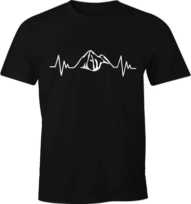 Produktbild von Herzschlag Berge Herren T-Shirt Heartbeat Mountain Moonworks® schwarz L