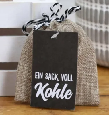 Produktbild von GKA Geldgeschenk Geldsack Geldbeutel Leinen Ein Sack voll Kohle - Ein Sack voll Kohle