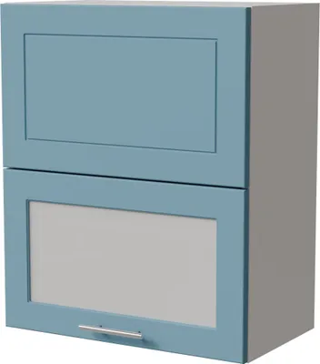 Produktbild von Küchenklapphängeschrank BARI 60cm Hochfaltklappe Glas Farbe wählbar BA-W8BS/60-AV RAL 5024 pastellblau matt weiß