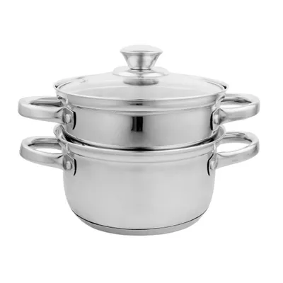 Immagine prodotto di Pentola a pressione in acciaio inox Pentola a vapore 3 pezzi Pentola a vapore con coperchio STEAMER 1,7 l