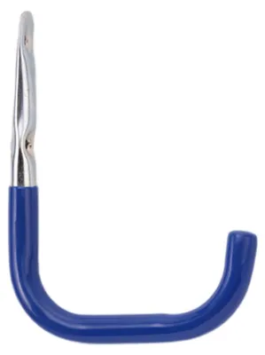 Imagen del producto de Ganchos de pared Mottez, ganchos de plástico, 15,5 cm, color azul, antideslizantes. Para montaje en pared
