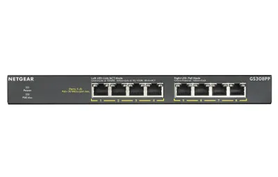 Produktbild von Netgear GS308PP-100EUS Switch NETGEAR 8x GE GS308PP unmanaged, lüfterlos