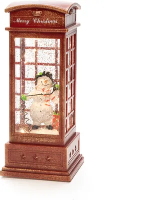 Produktbild von Konstsmide LED Telefonzelle mit Schneemann, wassergefüllt, 5h Timer, 1 warm weiße Diode, batteriebetrieben, Innen- 4367-550