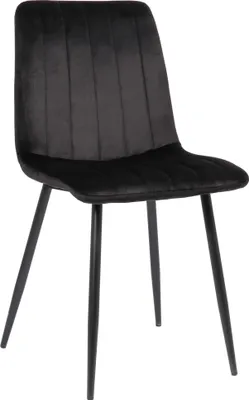 Image de CLP Chaise Dijon I Velours I Tissu I Avec coutures décoratives I Avec protections de sol, Couleur:noir, Matériau:Velours