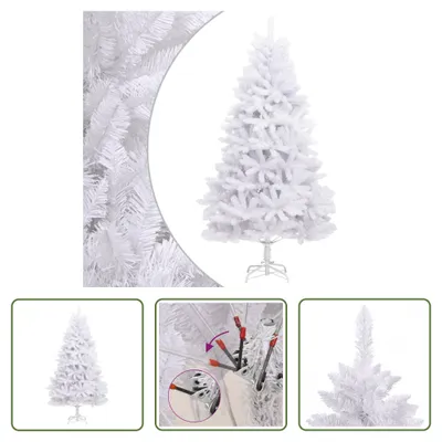 Produktbild von The Living Store Künstlicher Weihnachtsbaum Klappbar mit Ständer Weiß 210 cm