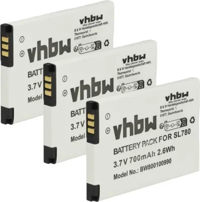 Produktbild von vhbw 3x Akku kompatibel mit Auerswald COMfortel M-520, M-720, M-710 schnurlos Festnetz Telefon (700 mAh, 3,7 V, Li-Ion)