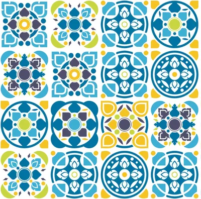 Image de DÉCORDS D'EXTÉRIEUR OXFORD - Motif motif portugais bleu-jaune I DR284