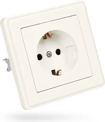 Produktbild von ABSINA Schutzkontakt Steckdose für Unterputz - Wandsteckdose weiß 250V AC, 16A, IP20 - Schuko Steckdose Unterputz