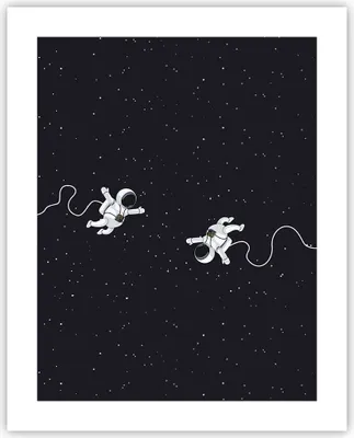 Produktbild von Poster - Poster ohne Rahmen - Cartoon Astronauten Kosmos - 40x50 cm - Wand Bild - Wanddeko - Wandbilder - Kunstposter - Wandposter - Bilder - Kunstdruck - Wanddekoration - Wandbild - P2XPA40x50-4867
