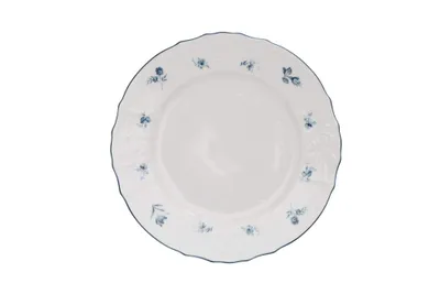 Image de Thun 1794 Assiette plate, porcelaine tchèque, Bernadotte, 25 cm, rosettes bleues, Thun