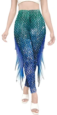 Immagine prodotto di Leggings da donna con motivo a squame di sirena, vita alta