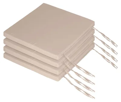 Produktbild von Set von 4 Stuhlkissen 40 x 40 cm mit Bändern für Innen und Außen