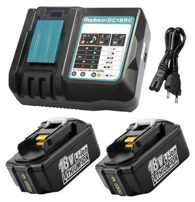 2er-Pack 5,5 Ah Akku für Makita 18 V mit Ladegerät