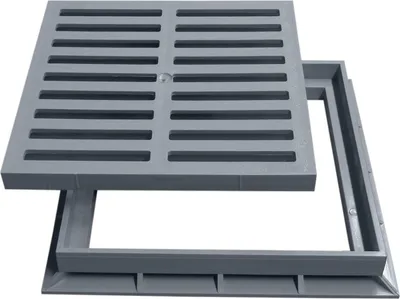 Produktbild von Marley Einlaufrost Rost mit Rahmen 30x30cm begehbar für Einlaufschacht Hofablauf Gully PVC