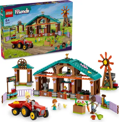 Image de LEGO Friends Farm Animal Reserve, set avec tracteur pour les enfants à partir de 6 ans, filles et garçons, jeu de construction avec 3 personnages, 5 animaux et accessoires, 42617
