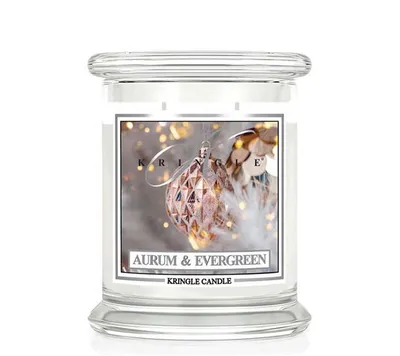 Image de Kringle Candle, bougie parfumée en pot, taille moyenne, parfum Aurum & Evergreen