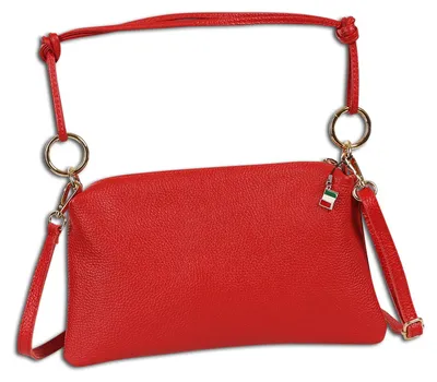 Obrázek produktu pro Kožená kabelka přes rameno, červená, značka Florence, model OTF861R3, rozměry 2 x 28 x 17 cm