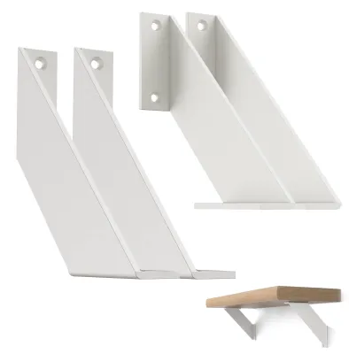 Produktbild von Set von 4 Metallwinkelstützen Weiß für schwere Lasten