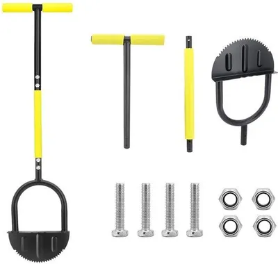 Immagine prodotto di Ibenzoa® Tagliaerba manuale per bordure, con lama a denti seghettati, manico lungo e impugnatura ergonomica a forma di T, ideale per rifinire i bordi del prato in modo preciso