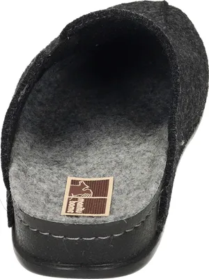 Produktbild von Manitu Herren Hausschuh Pantoffel Filz Clog Stretcheinsatz, Größe:44 EU, Farbe:Grau