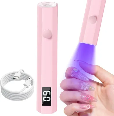 Produktbild von UV LED Nagellampe für Gel Nägel zuhause, tragbar & wiederaufladbar, 20/60s Timer mit LCD Display, schnelle UV Aushärtung für DIY Maniküre