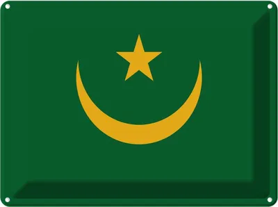 Produktbild von vianmo Blechschild 30x40 cm Mauretaniens Mauritania Flagge Fahne Wappen