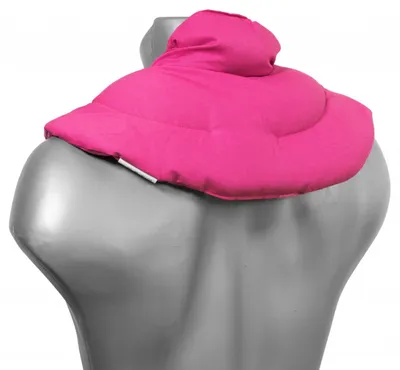 Produktbild von Nackenhörnchen mit Stehkragen pink - Kirschkernkissen - Nackenkissen Wärmekissen - Nacken-Heizkissen für Mikrowelle und Backofen