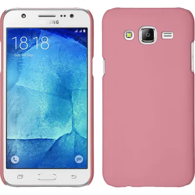 Produktbild von PhoneNatic Case kompatibel mit Samsung Galaxy J7 (2015 / J700) - Hülle rosa gummiert Hard-case + 2 Schutzfolien
