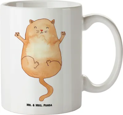 Produktbild von Mr. & Mrs. Panda Riesenkaffeetasse Katze Umarmen - Weiß - Geschenk, Große Tasse, Keramiktasse, Kaffeepott, Pott, Familie, Katzen, Teetasse, Cats, Liebe, Mit Henkel