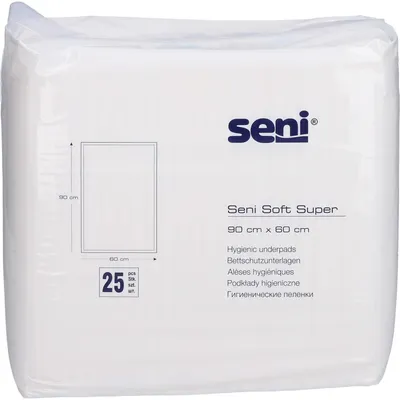 Produktbild von Seni Soft Super Bettschutzunterlagen 90x60, 25 St. Unterlagen