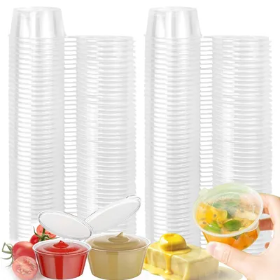 Obrázek produktu pro Omgoods – Sada 100 opakovaně použitelných nádob na potraviny s víkem, objem 50 ml