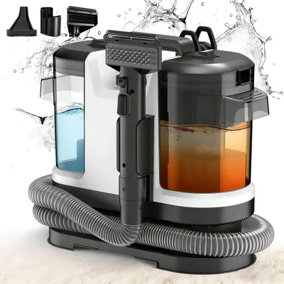 Image de Nettoyeur de tapis portable - 500W, puissance d'aspiration de 12 kPa, réservoir à poussière de 1 à 2 litres, idéal pour les meubles et les tissus d'ameublement