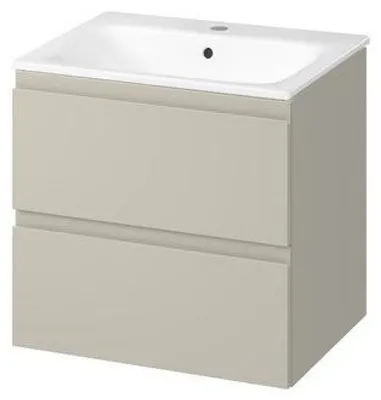 Produktbild von Cersanit | Badezimmerschrank - Moduo 60 Kaschmir Matt - mit Waschbecken - 60x58x45 Cm - 2 Schubladen - Waschbeckenunterschrank