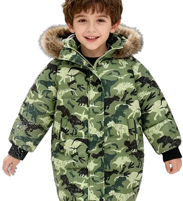 Productafbeelding van Currero Winterjas Jongens Camouflage Dinosaurus 11-12Y