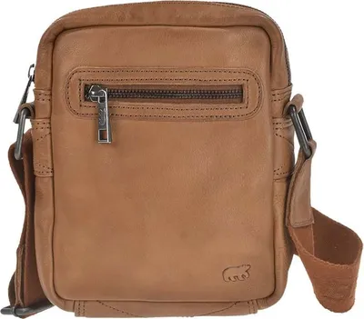 Produktbild von Umhängetasche Leder 19x22cm "Leonardo" cognac Bear Design CP1847-cognac