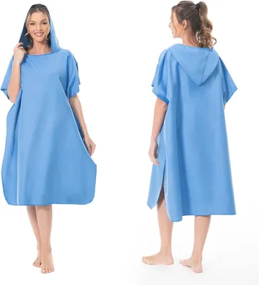 Produktbild von Umkleidehandtuch, schnelltrocknend, hellblau, ultraleicht, für Strand und Schwimmbad