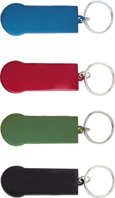 Produktbild von 4x Metall-Schlüsselanhänger mit Einkaufschip / 4 Farben