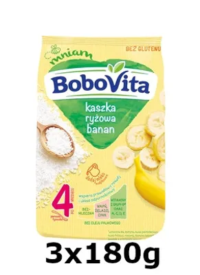 Produktbild von BOBOVITA Babybrei Bananen-Reisbrei, 180 G, ab 4. Monat, glutenfrei, ohne Palmöl, ohne Konservierungs-, Farb- und Geschmacksverstärker, mit Eisen, Kalzium und Vitaminen (A, C, D, B*)